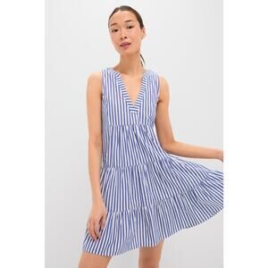 POMANDER PLACE Blue & White Stripe Sleeveless Cotton Poplin Kenzo Dress XXL NWT